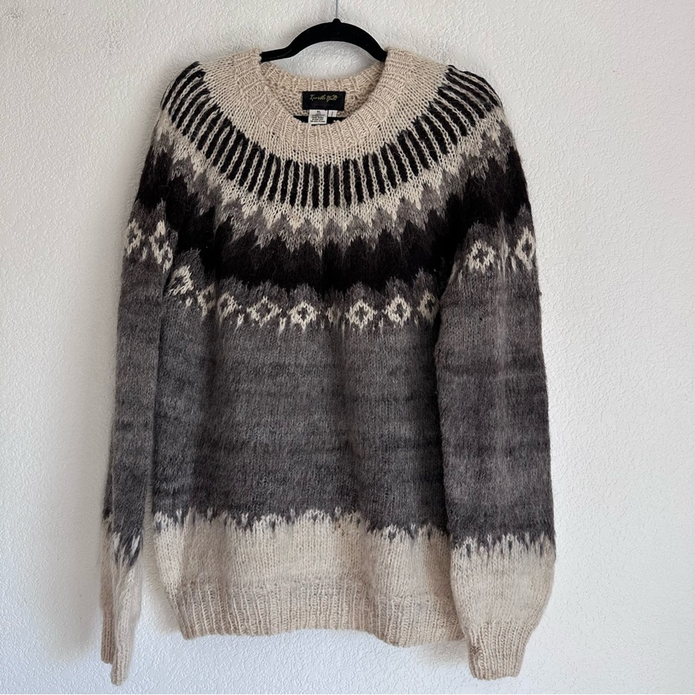 Invisible World men’s alpaca sweater ski winter XL